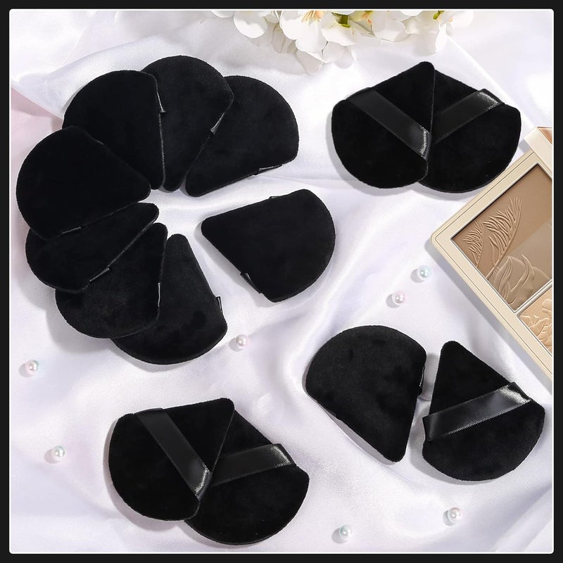 Thrilez 20pcs Triangle Powder Puff, Loose Powder Puffs Makeup Puff for Face Powder, Setting Powder Puff for Make Up, Face Puff Pads for Press Powder, Sponge Powder Applicator for Face and Eye (Black) - Image 5